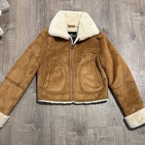 Hollister faux suede and fur lined jacket/coat